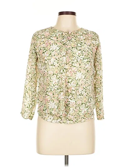 Pre-owned Unbranded 3/4 Sleeve Blouse In Green