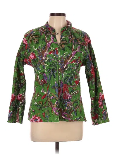 Pre-owned Unbranded 3/4 Sleeve Blouse In Green