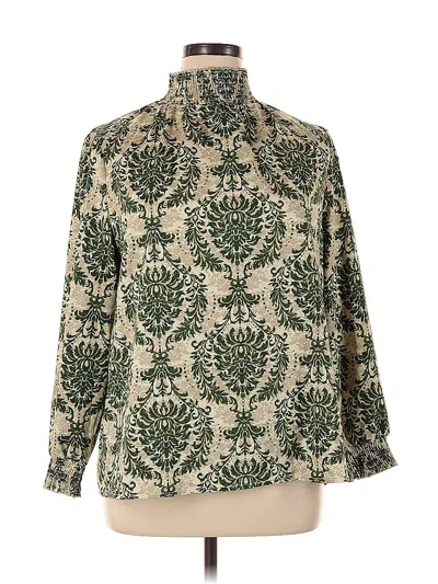 Pre-owned Unbranded 3/4 Sleeve Blouse In Green