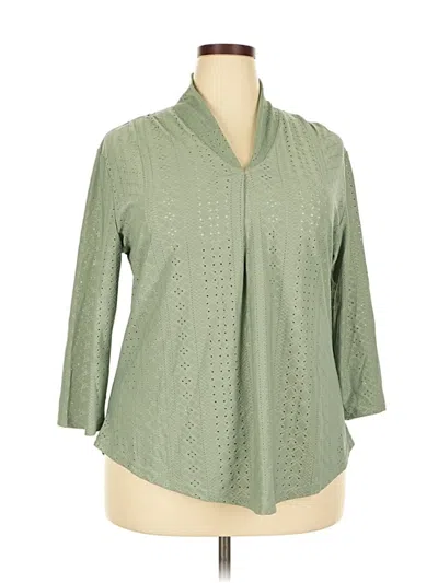Pre-owned Unbranded 3/4 Sleeve Blouse In Green