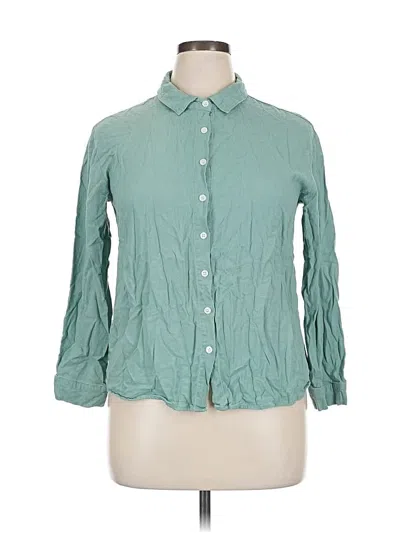Pre-owned Unbranded 3/4 Sleeve Blouse In Green