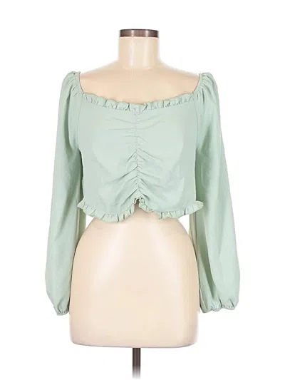 Pre-owned Unbranded 3/4 Sleeve Blouse In Green