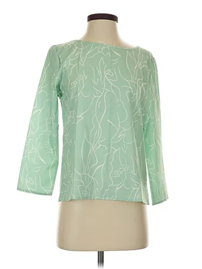 Pre-owned Unbranded 3/4 Sleeve Blouse In Green