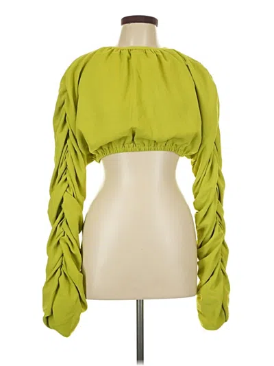 Pre-owned Unbranded 3/4 Sleeve Blouse In Green