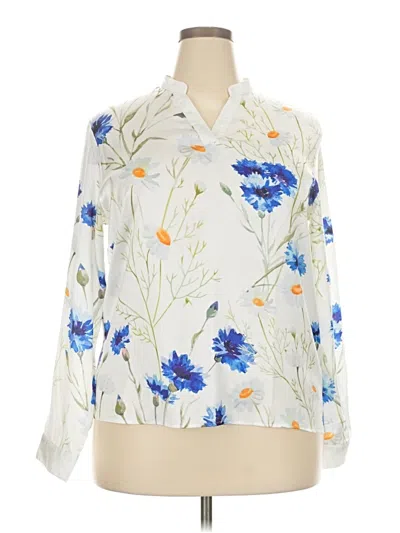 Pre-owned Unbranded 3/4 Sleeve Blouse In Ivory