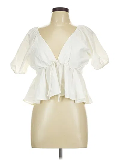 Pre-owned Unbranded 3/4 Sleeve Blouse In Ivory