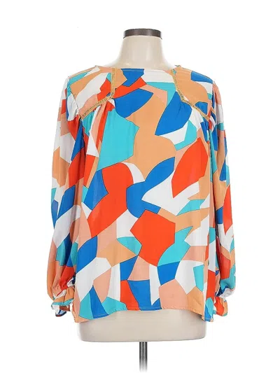 Pre-owned Unbranded 3/4 Sleeve Blouse In Orange