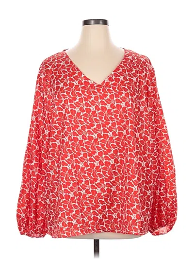 Pre-owned Unbranded 3/4 Sleeve Blouse In Orange