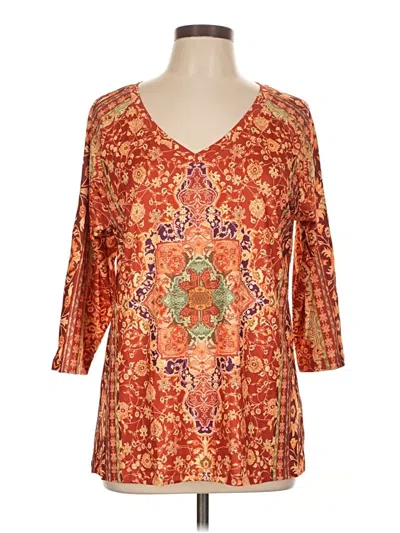 Unbranded 3/4 Sleeve Blouse In Orange