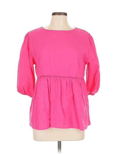 Pre-owned Unbranded 3/4 Sleeve Blouse In Pink