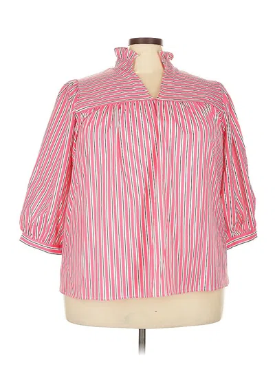 Pre-owned Unbranded 3/4 Sleeve Blouse In Pink
