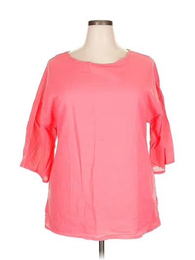 Pre-owned Unbranded 3/4 Sleeve Blouse In Pink