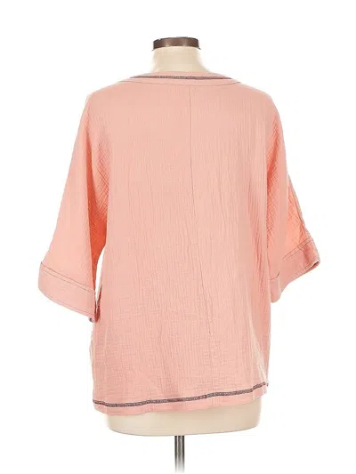 Pre-owned Unbranded 3/4 Sleeve Blouse In Pink