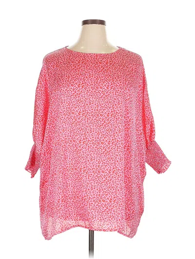 Pre-owned Unbranded 3/4 Sleeve Blouse In Pink