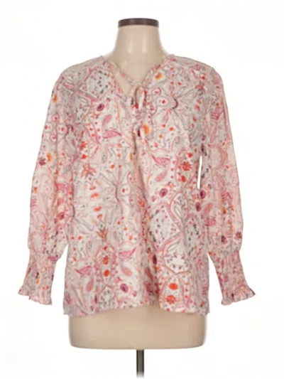 Pre-owned Unbranded 3/4 Sleeve Blouse In Pink