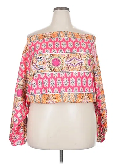 Pre-owned Unbranded 3/4 Sleeve Blouse In Pink