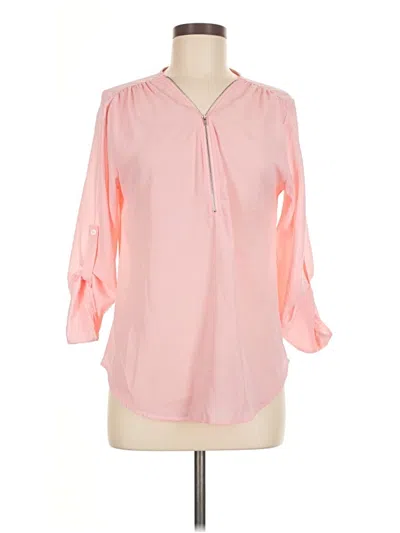 Pre-owned Unbranded 3/4 Sleeve Blouse In Pink