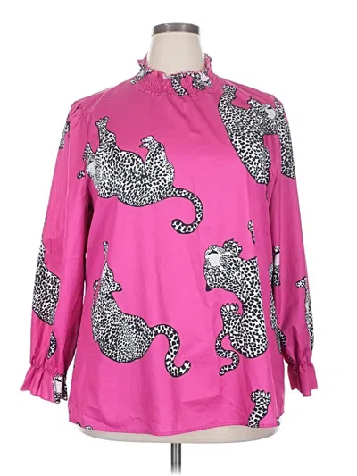Pre-owned Unbranded 3/4 Sleeve Blouse In Pink