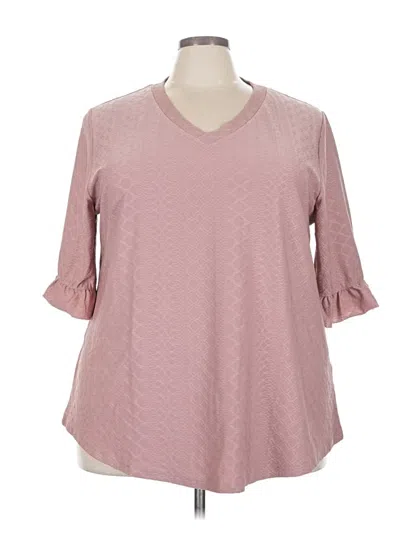 Pre-owned Unbranded 3/4 Sleeve Blouse In Pink