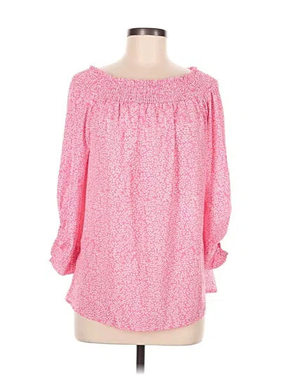 Pre-owned Unbranded 3/4 Sleeve Blouse In Pink