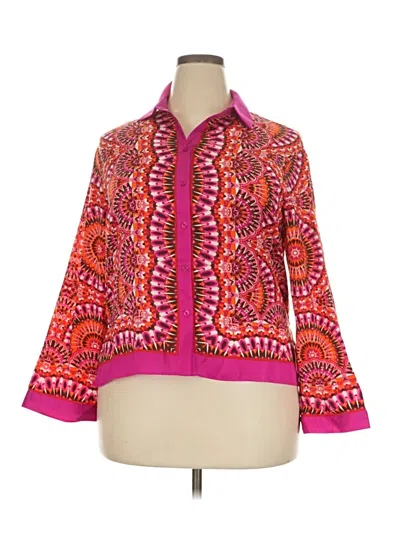 Pre-owned Unbranded 3/4 Sleeve Blouse In Pink