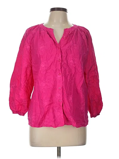 Pre-owned Unbranded 3/4 Sleeve Blouse In Pink