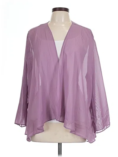 Pre-owned Unbranded 3/4 Sleeve Blouse In Purple