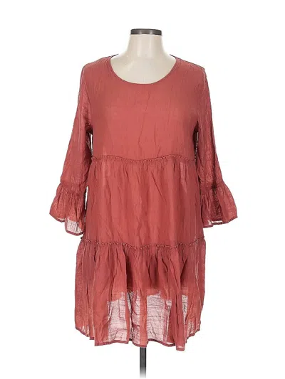 Pre-owned Unbranded 3/4 Sleeve Blouse In Red