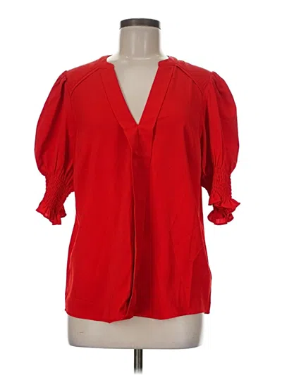 Pre-owned Unbranded 3/4 Sleeve Blouse In Red