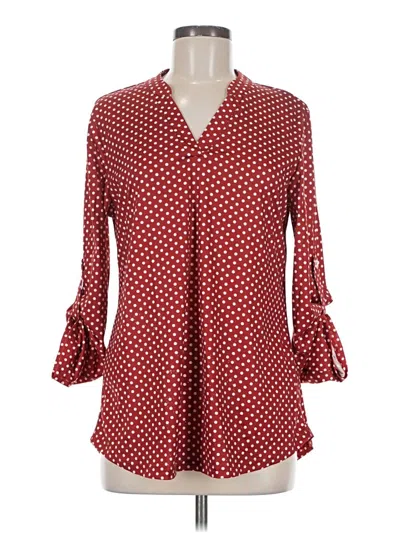 Pre-owned Unbranded 3/4 Sleeve Blouse In Red