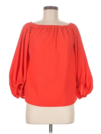 Pre-owned Unbranded 3/4 Sleeve Blouse In Red