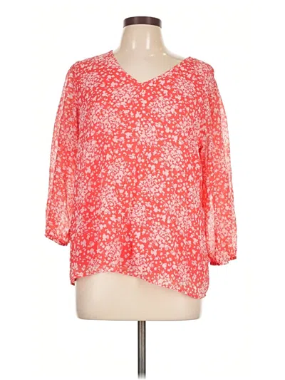 Pre-owned Unbranded 3/4 Sleeve Blouse In Red