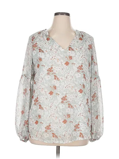 Pre-owned Unbranded 3/4 Sleeve Blouse In Silver