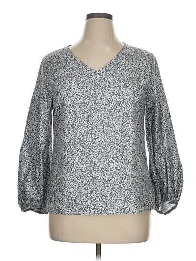 Pre-owned Unbranded 3/4 Sleeve Blouse In Silver