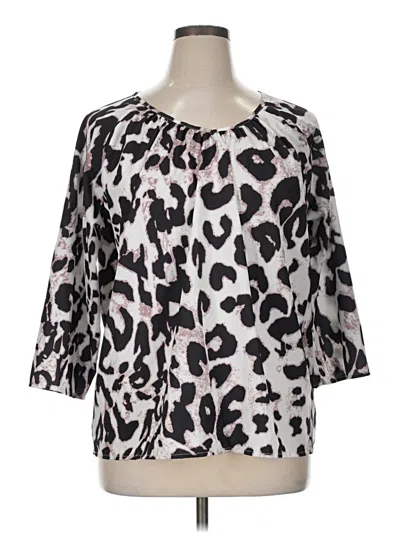 Pre-owned Unbranded 3/4 Sleeve Blouse In Silver