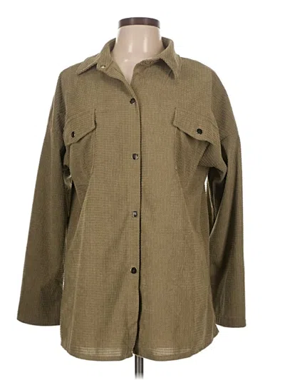 Pre-owned Unbranded 3/4 Sleeve Blouse In Tan