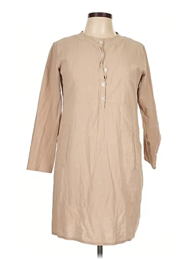 Pre-owned Unbranded 3/4 Sleeve Blouse In Tan