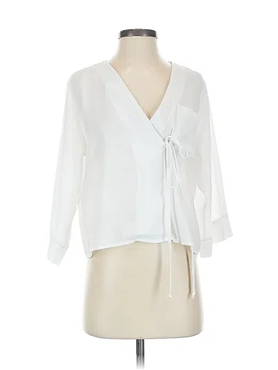Pre-owned Unbranded 3/4 Sleeve Blouse In White