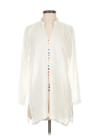 Pre-owned Unbranded 3/4 Sleeve Blouse In White