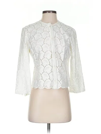 Pre-owned Unbranded 3/4 Sleeve Blouse In White