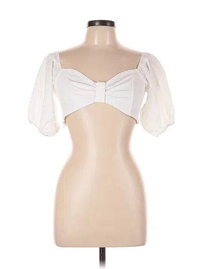 Pre-owned Unbranded 3/4 Sleeve Blouse In White