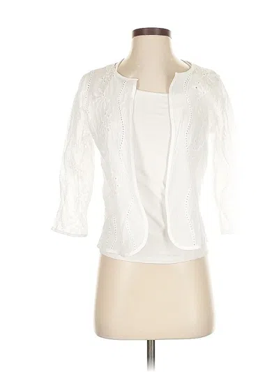 Pre-owned Unbranded 3/4 Sleeve Blouse In White