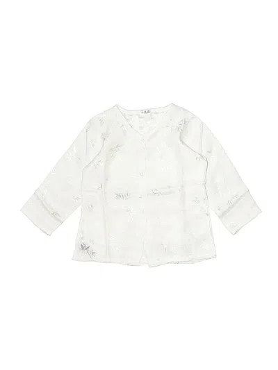 Pre-owned Unbranded Kids' 3/4 Sleeve Blouse In White