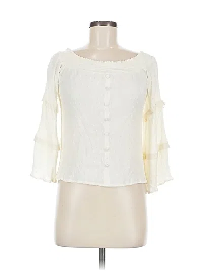 Pre-owned Unbranded 3/4 Sleeve Blouse In White