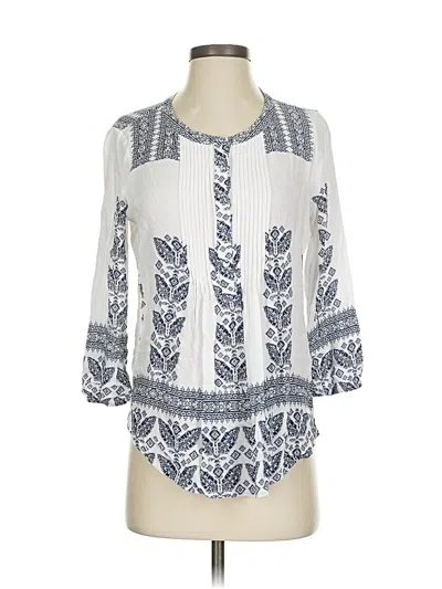 Pre-owned Unbranded 3/4 Sleeve Blouse In White