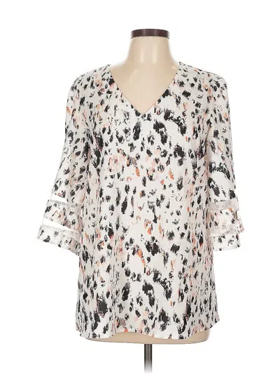 Pre-owned Unbranded 3/4 Sleeve Blouse In White