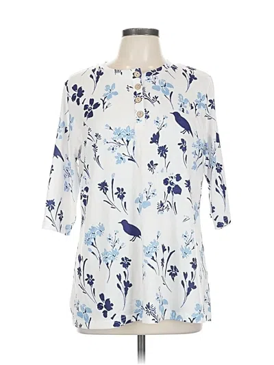 Pre-owned Unbranded 3/4 Sleeve Blouse In White