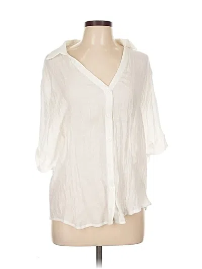 Pre-owned Unbranded 3/4 Sleeve Blouse In White