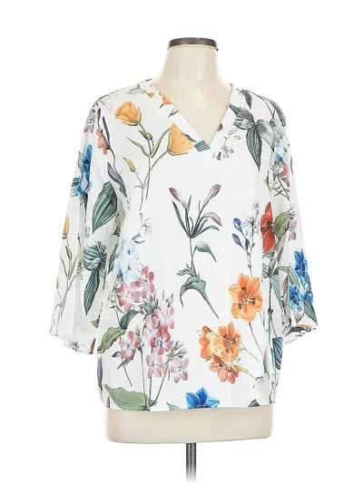 Pre-owned Unbranded 3/4 Sleeve Blouse In White