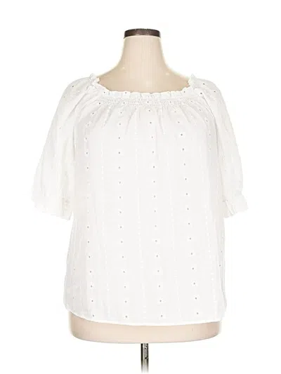 Pre-owned Unbranded 3/4 Sleeve Blouse In White